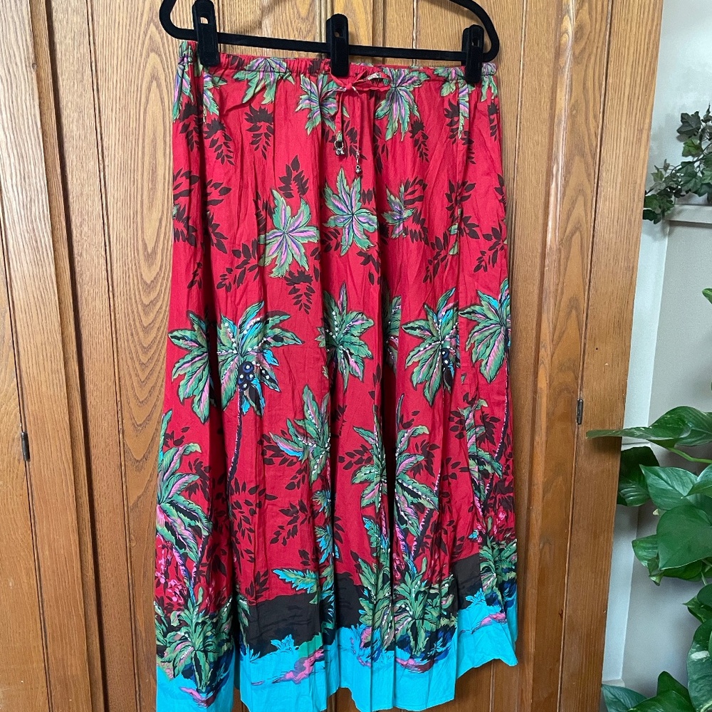 Tropical Boho maxi skirt sequin embellished NWOT